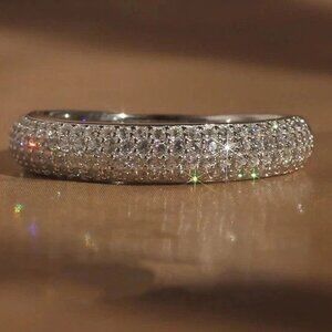Nordstrom Rack: Women White Gold Plated Sparkling 4mm width Band Ring Size 9 NWT